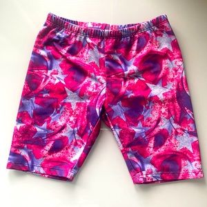 Multicolor starry activewear/biker shorts for girls